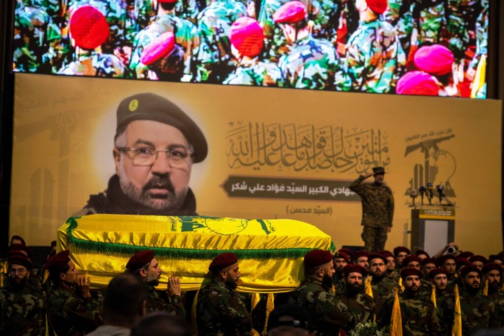 Beerdigung des Hisbollah-Mannes Fuad Shukr. (© imago images/Middle East Images)