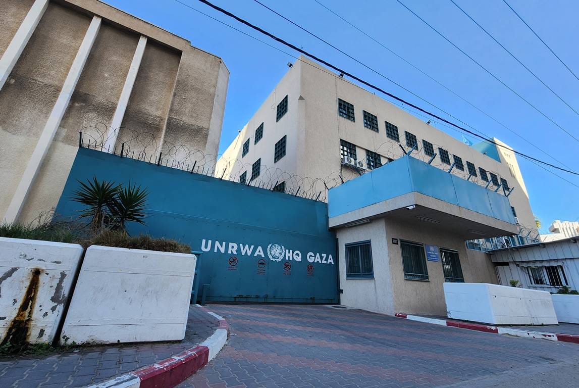 Das UNRWA-Hauptquartier in Gaza. Direkt darunter verlief ein Hamas-Tunnel, Strom und Internet kamen von der UNRWA, die davon aber nichts bemerkt haben will. (© imago images/APAimages)