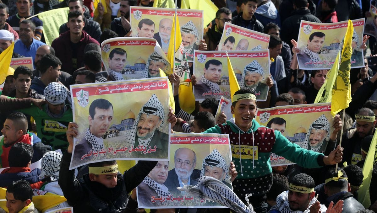 Anhänger von Mohammed Dahlan protestieren im Gazastreifen gegen PA-Präsident Mahmoud Abbas