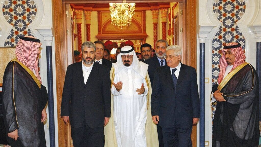Auch Pekinger Gespräche werden keine Einheit bringen: Abbas und Hamas-Führer Mashal im Jahr 2007 in Saudi-Arabien