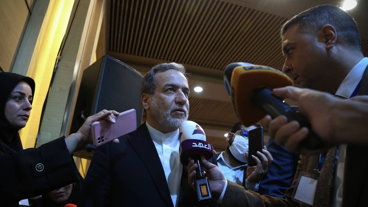 Irans Außenminister Araghchi bei seiner ersten Pressekonferenz nach Amtsübernahme im Kabinett Peseschkian
