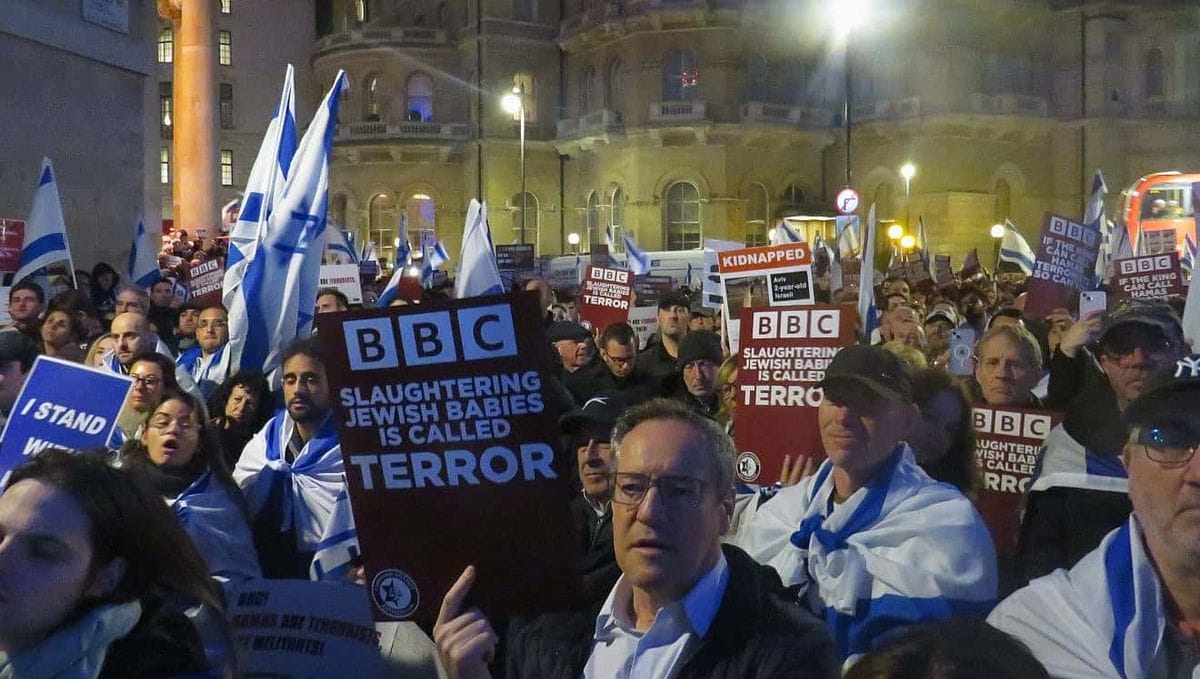Demonstration gegen die antiisraelische Berichterstattung der BBC in London