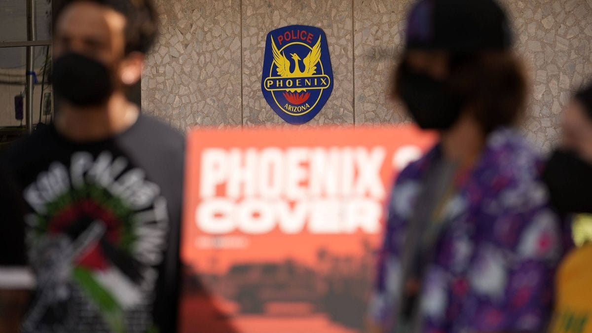 Antiisraelische Aktivisten auf Black-Lives-Matter-Demonstration in Phoenix, Arizona