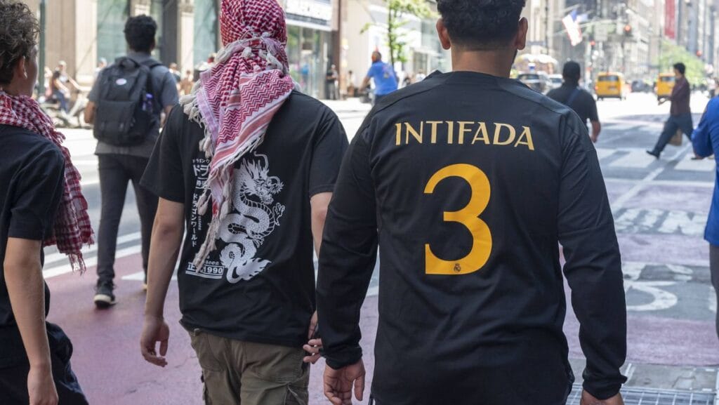 Sympathisanten der palästinensischen Dschihadisten demonstrieren in New York für mehr Terror gegen Israel
