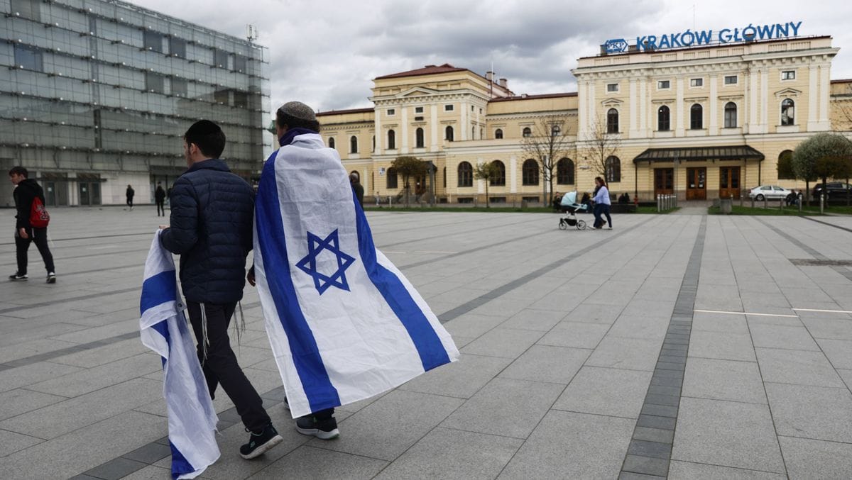 Israelische Touristen in der polnischen Stadt Krakau