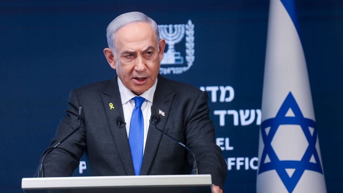 Israels Premierminister Benjamin Netanjahu bei seiner Fernsehansprache