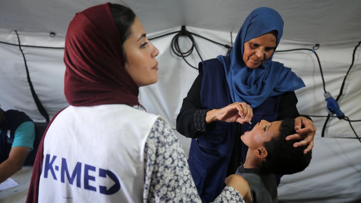 Polio-Impfung in Khan Yunis im Gazastreifen