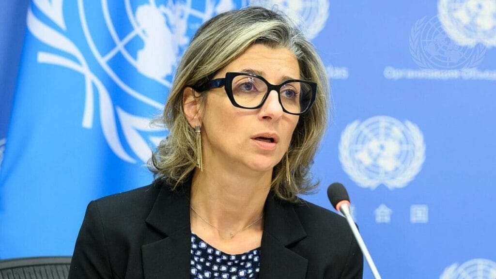 Die UN-Sonderberichterstatterin für die Menschenrechtslage in den palästinensischen Gebieten Francesca Albanese