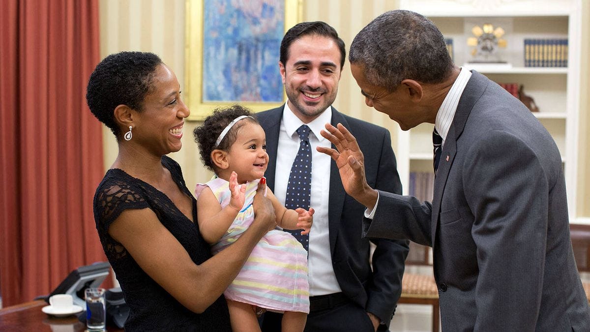 Israelfeindlich: Maher Bitar mit Familie bei Ex-US-Präsident Barack Obama im Oval Office