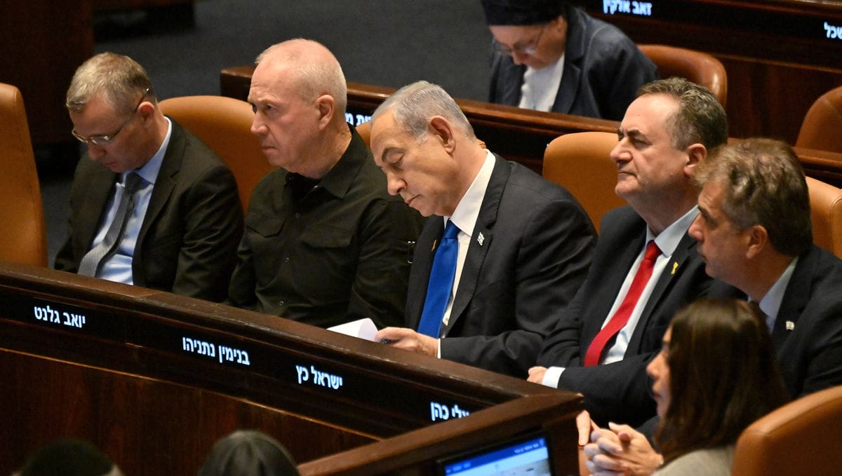 Mitglieder israelischen Regierung in der Knesset