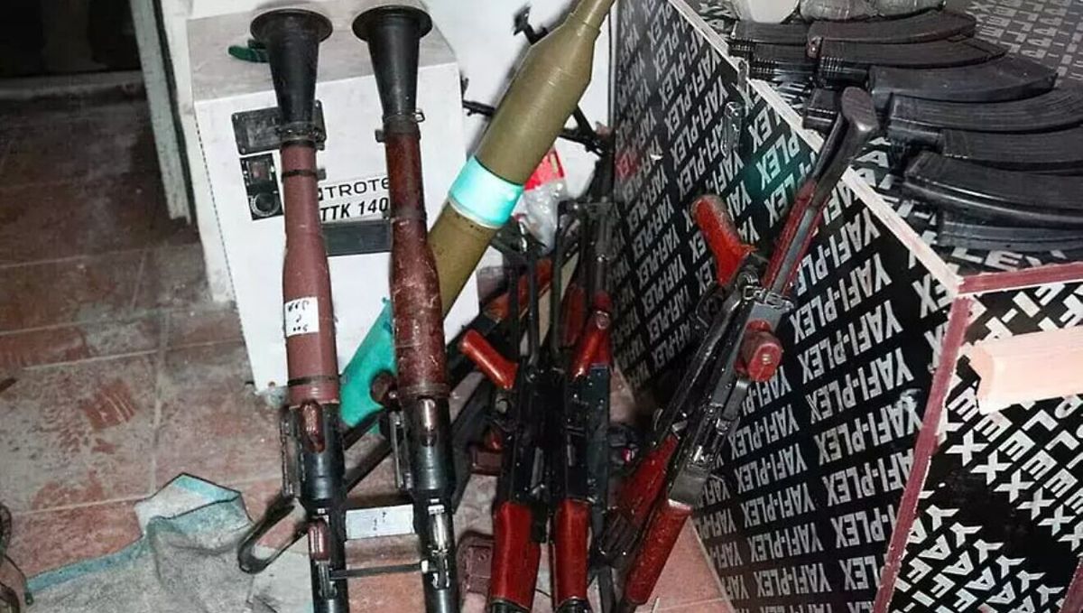 Von Israel beschlagnahmte Waffen im Südlibanon
