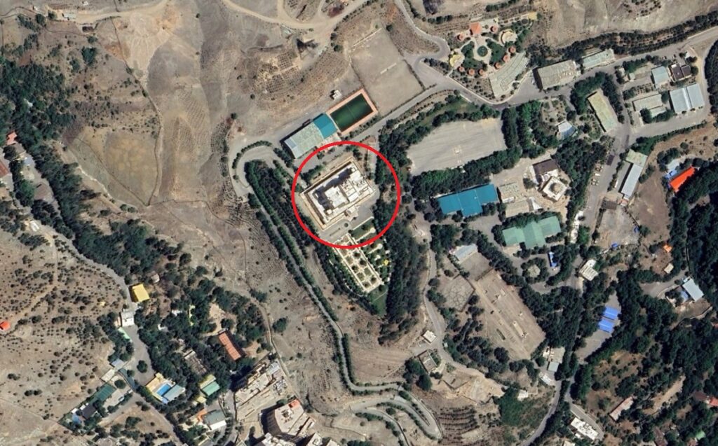 Das Gästehaus im Norden Teherans, in dem Ismail Haniyeh getötet wurde. (Quelle: Google Earth)