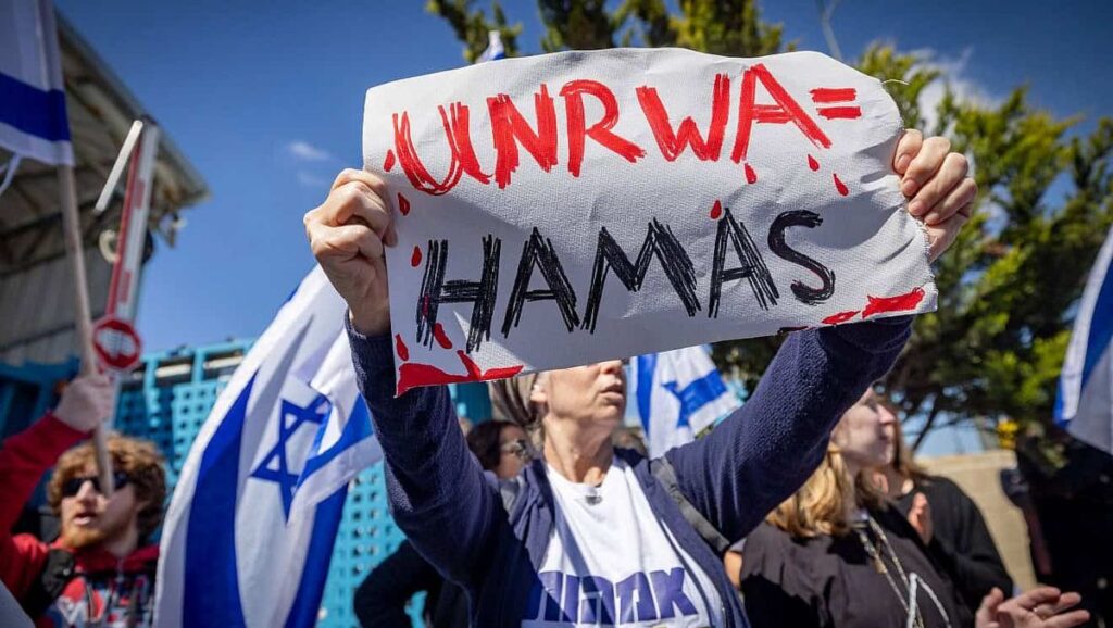 Demonstration gegen das UN-Palästinenserhilfswerk UNRWA in Israel