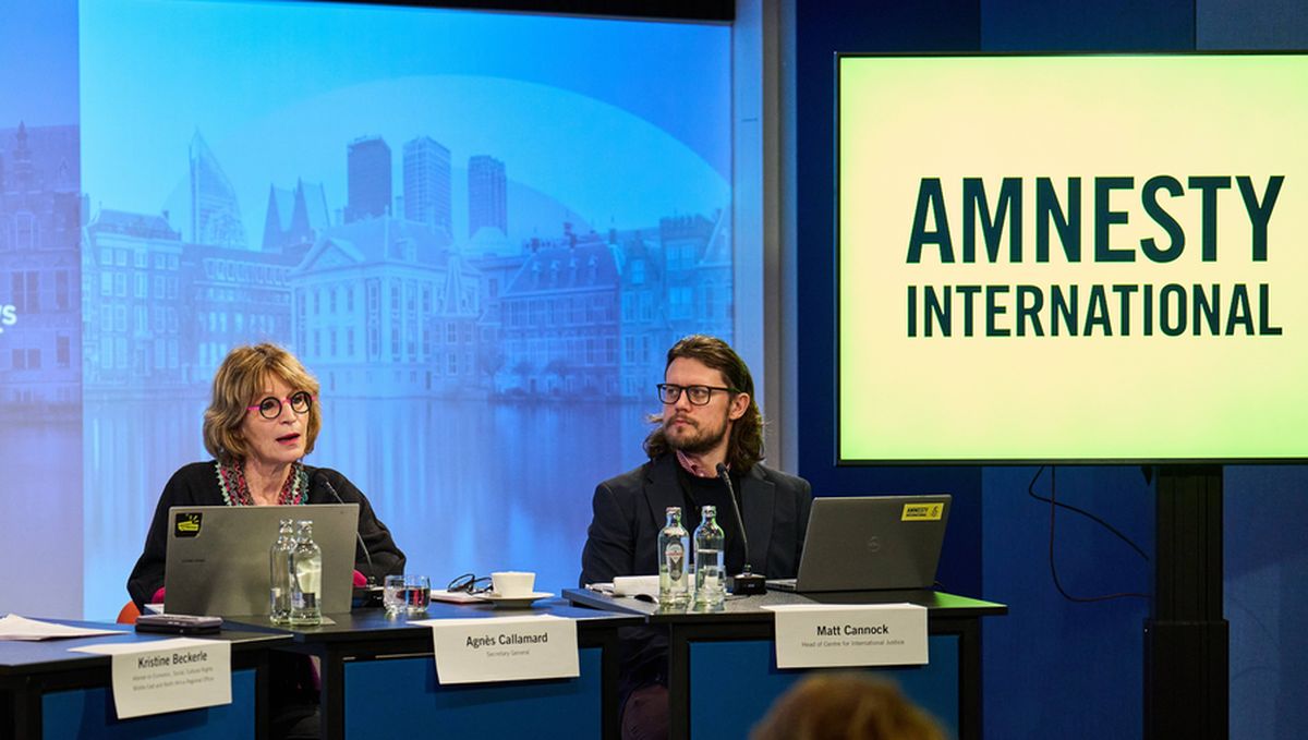 Amnesty-Generalsekretärin Agnes Callamard bei der Präsentation des Berichts, der Israel Völkermord vorwirft