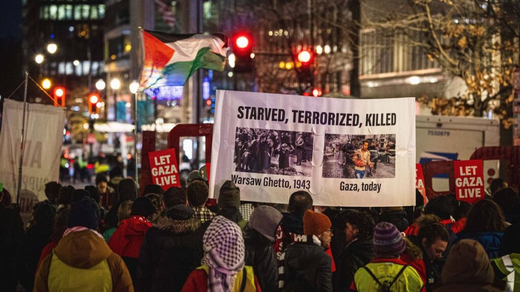 Antiisraelische Demonstration vor der New Yorker Columbia University