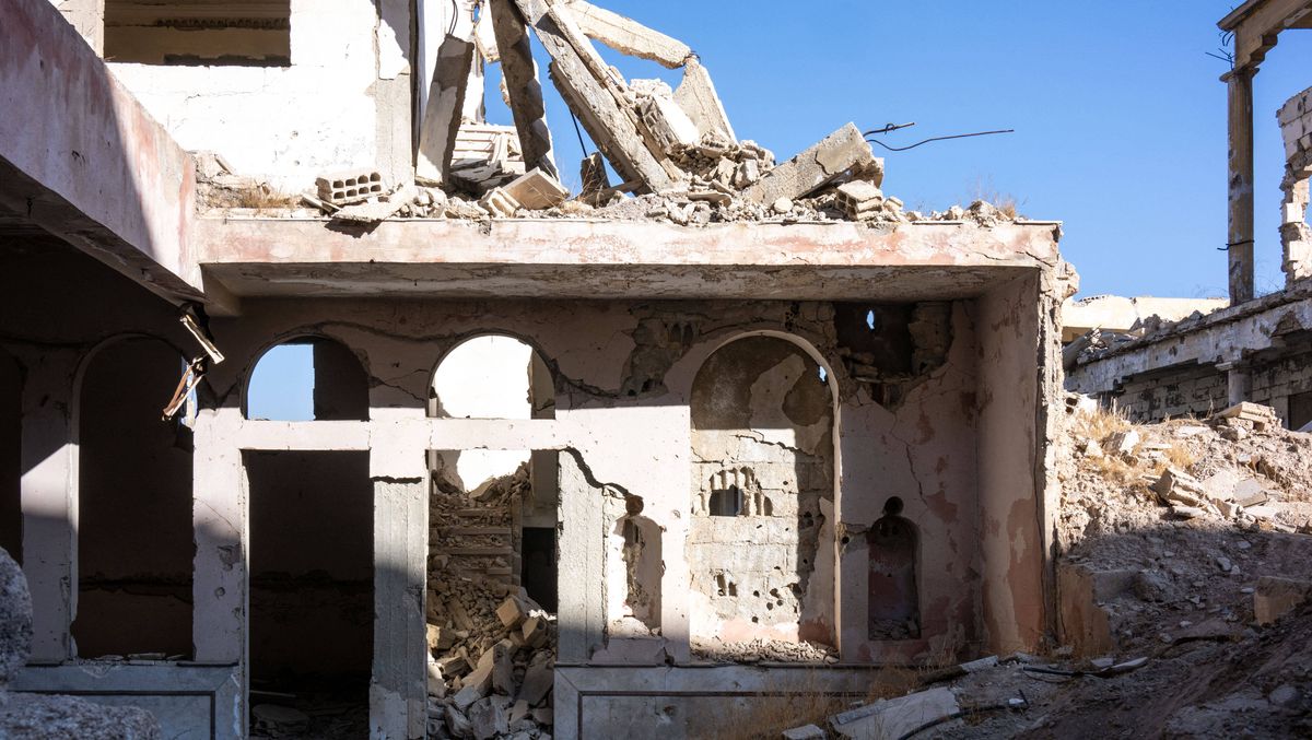 Die 2.000 Jahre alte Eliyahu-Hanavi-Synagoge im Damaszener Vorort Jobar nach dreizehn Jahren Krieg