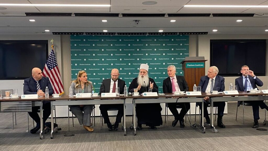 Der geistige Führer der Drusen in Israel, Mowafaq Tarif, bei einer Konferenz am Hudson Institute in Washington