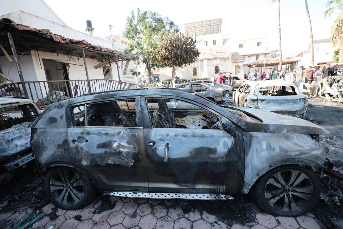 Auch der Einschlag beim al-Ahli-Krankenhaus am 18. Oktober 2023 ging auf eine palästinensische Rakete zurück. (© imago images/APAimages)