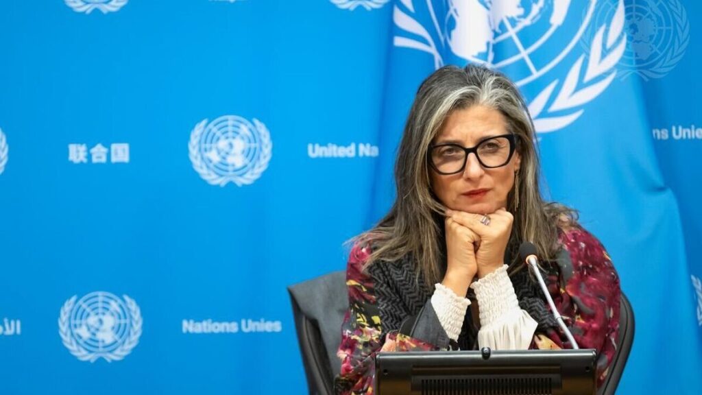 Die UN-Sonderberichterstatterin für die palästinensischen Gebiete Francesca Albanese