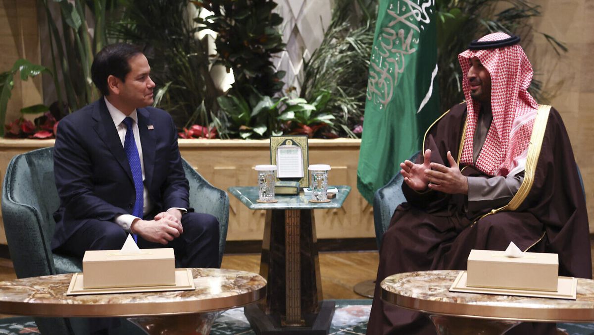 Der saudische Kronprinz Mohammed bin Salman bei seinem Treffen mit US-Außenminister Marco Rubio