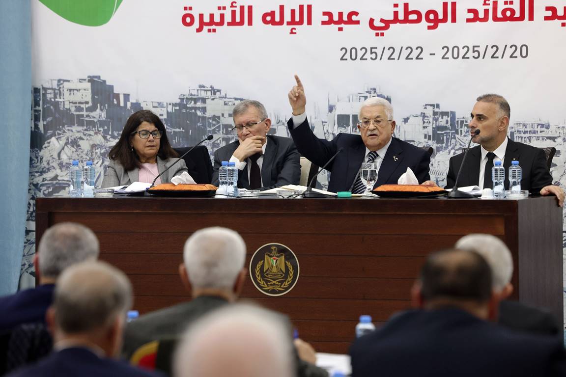 Mahmud Abbas auf der Sitzung der Fatah-Revolutionsrates. (© imago images/APAimages)