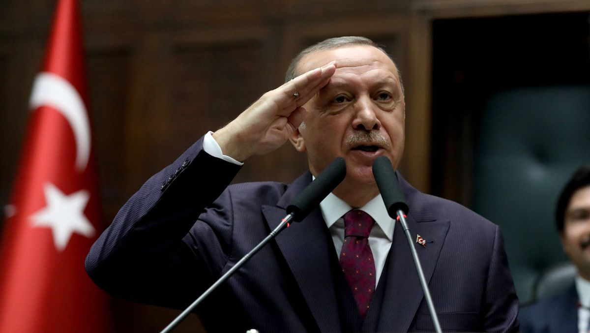 Präsident Erdogan bei einer Ansprache im türkischen Parlament