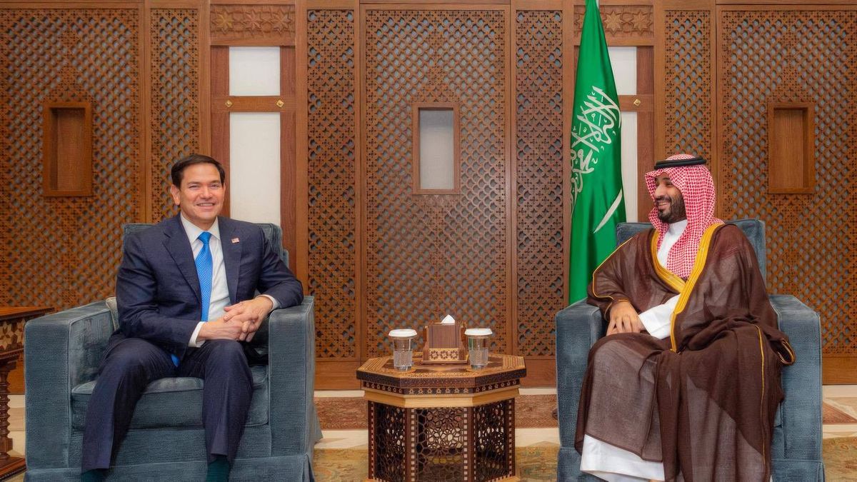 Der saudische Kronprinz Mohammed bin Salman mit dem US-Außenminister Marco Rubio