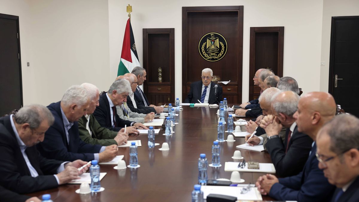 PA-Präsident Mahmud Abbas bei einem Treffen des PLO-Exekutivkomitees