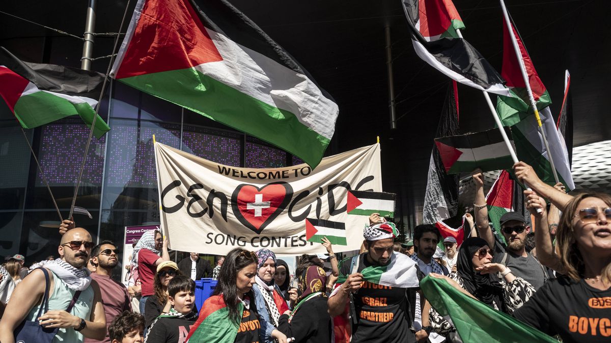 Antisemitische Demonstration gegen Israels Teilnahme am Song Contest in Basel