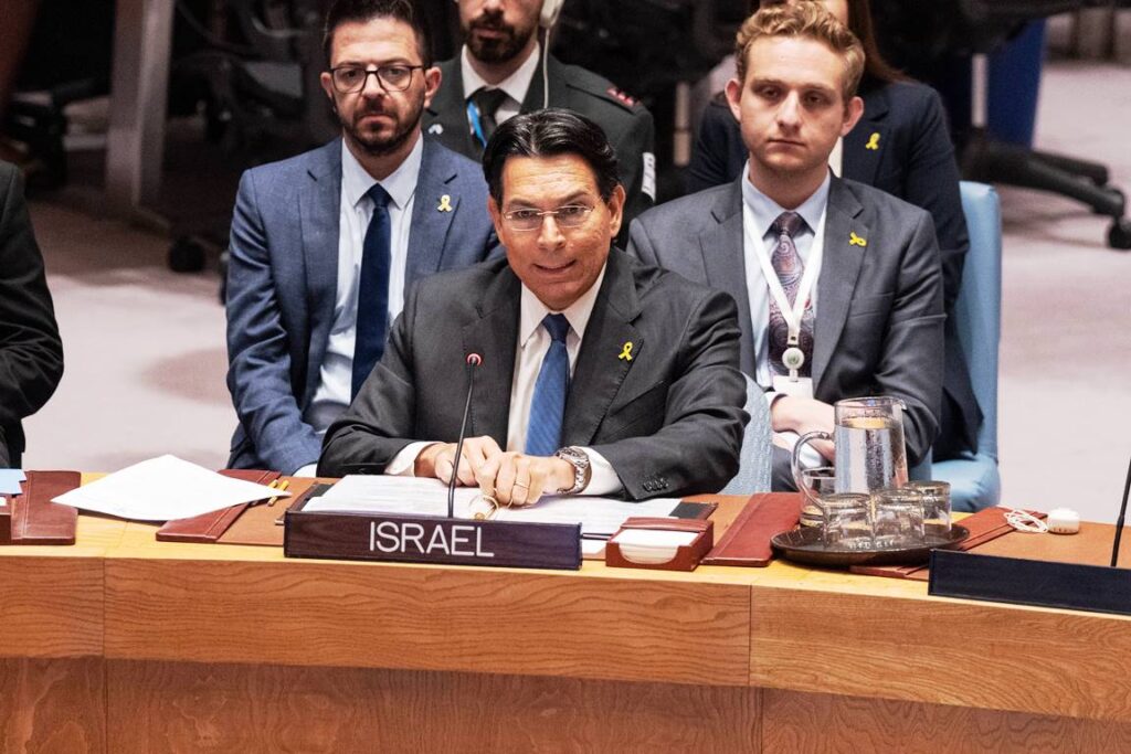 Israels UN-Botschafter Danny Danon am Freitag im UN-Sicherheitsrat. (© imago images/Pacific Press Agency)