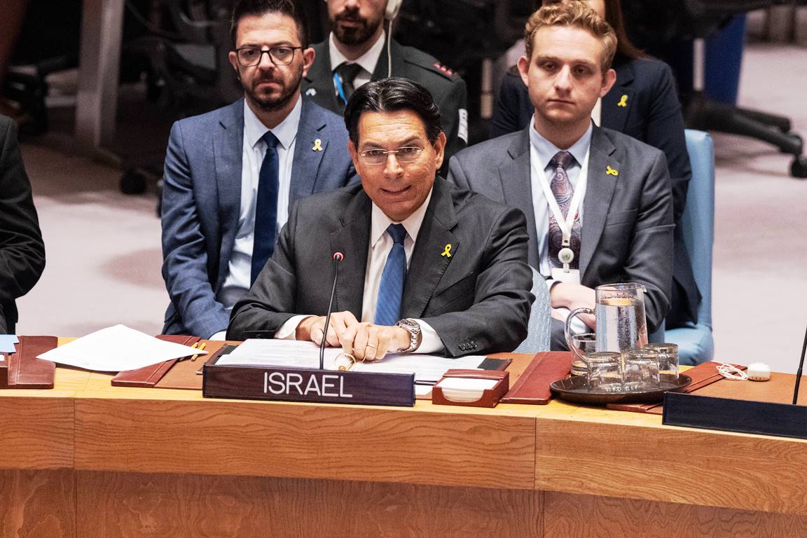 Israels UN-Botschafter Danny Danon am Freitag im UN-Sicherheitsrat. (© imago images/Pacific Press Agency)