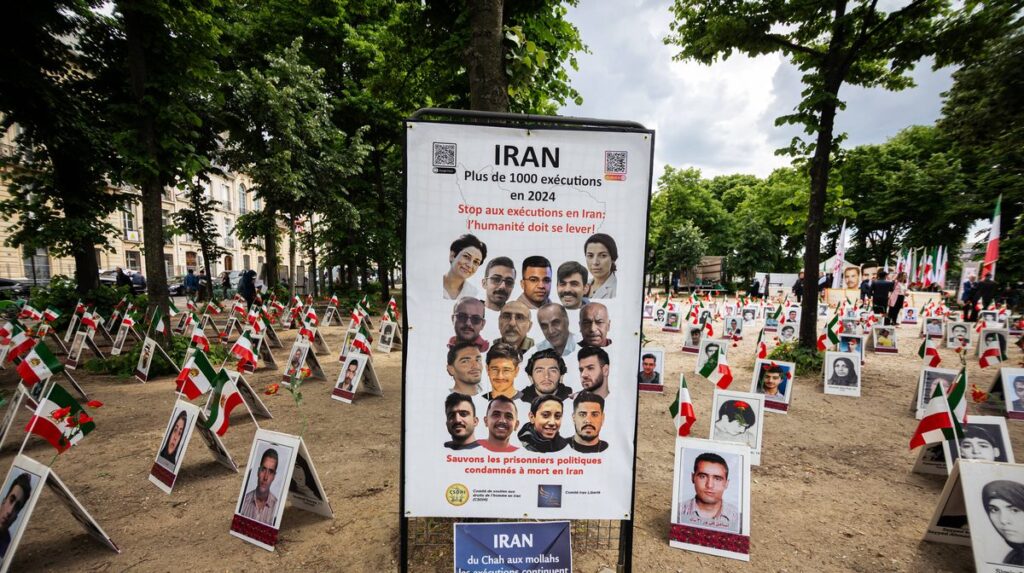 Demonstration in Paris gegen die Exekutionen im Iran