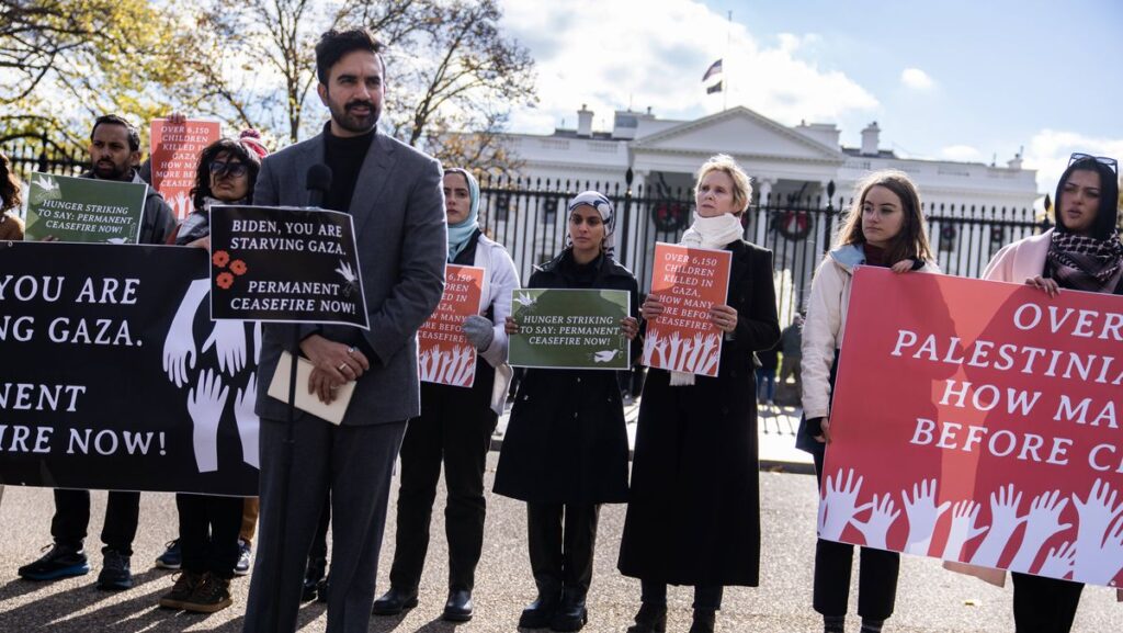 Der New Yorker Bürgermeister-Kandidat Zohran Mamdani bei einer antiisraleischen Demonstration im November 2023