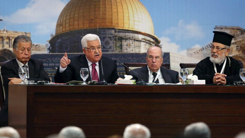 Mahmoud Abbas bei der einzigen Sitzung des Palästinensischen Nationalrats seit seiner Wahl im Jahr 2006