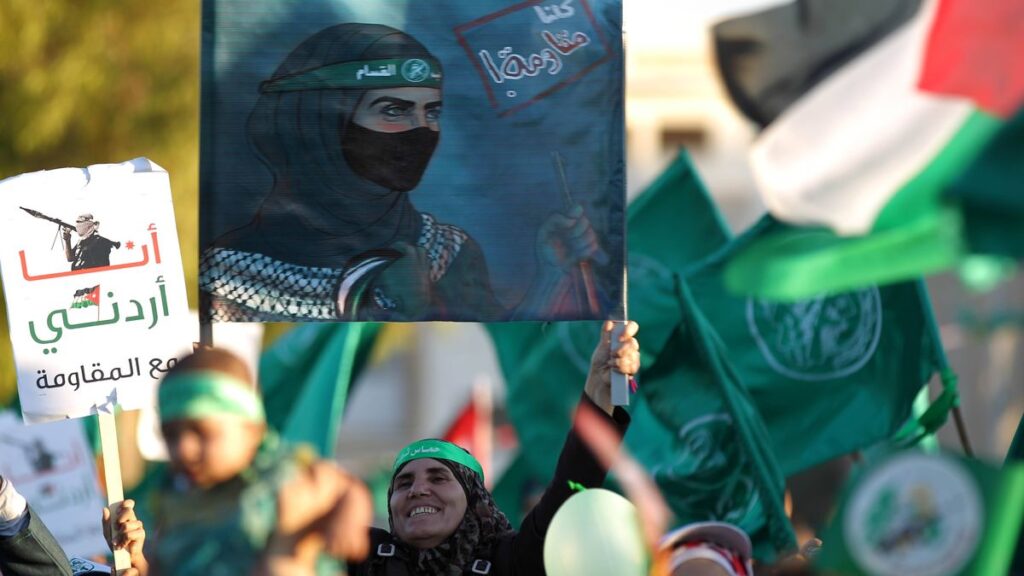 Aufmarsch der Muslimbruderschaft in Jordanien während des Gazakriegs im Jahr 2014