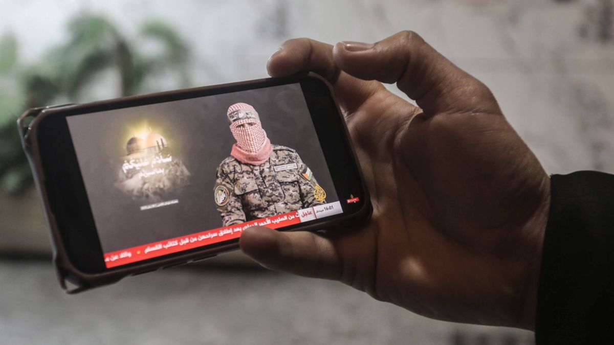 Der stets vermummt auftretende Hamas Chefpropagandist Abu Obeida