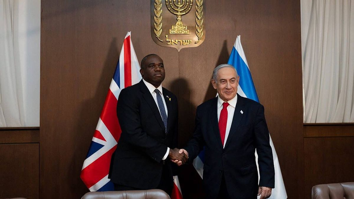 Großbritanniens Außeneminister David Lammy trifft Israels Premierminister Benjamin Netanjahu