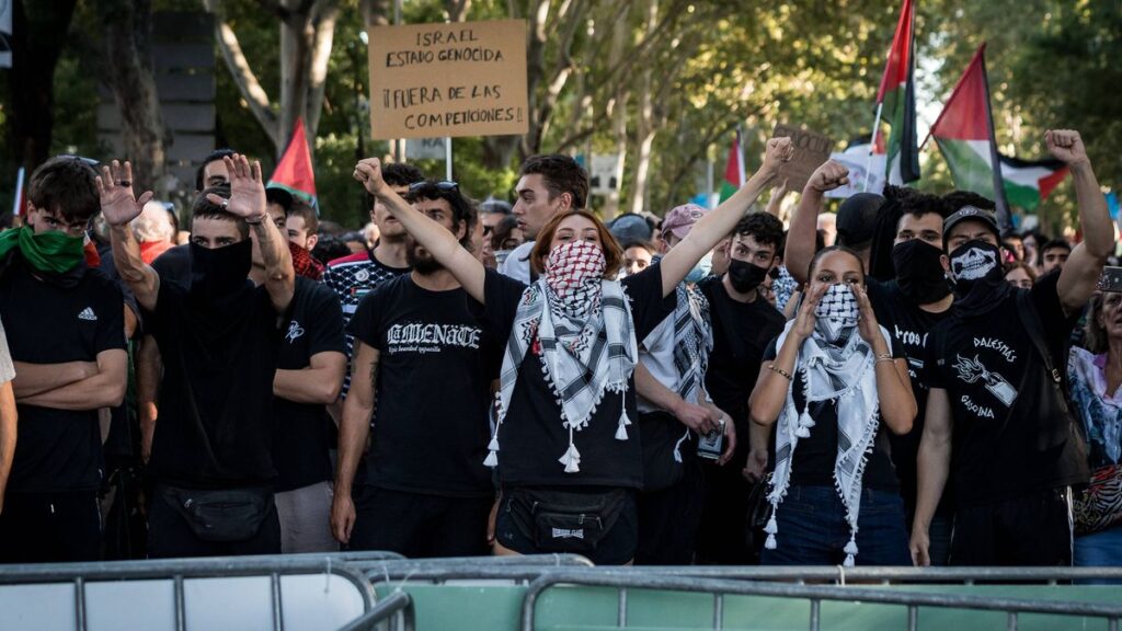 Antisemitische Demonstration bei der Abschlussetappe der Spanienradrundfahrt Vuelta