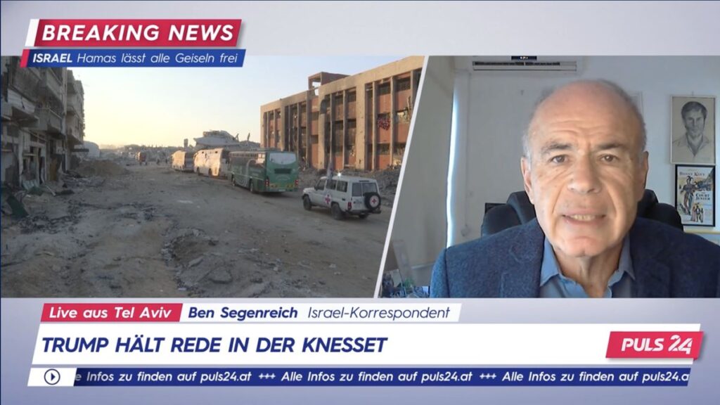 Ben Segenreich auf Puls 24 über die Geiselfreilassung: »Ein historischer Tag voller Emotionen«
