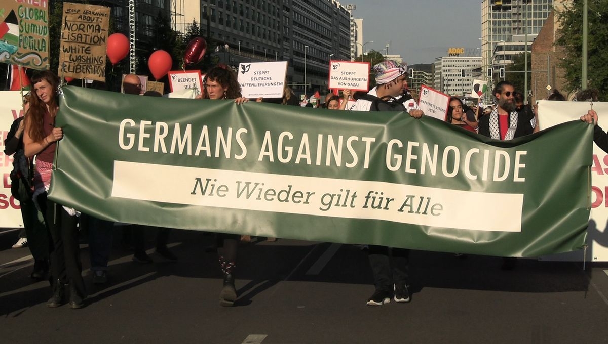 Holocaust-Relativierung auf der von »All Eyes on Gaza«-Studie untersuchten Demonstration