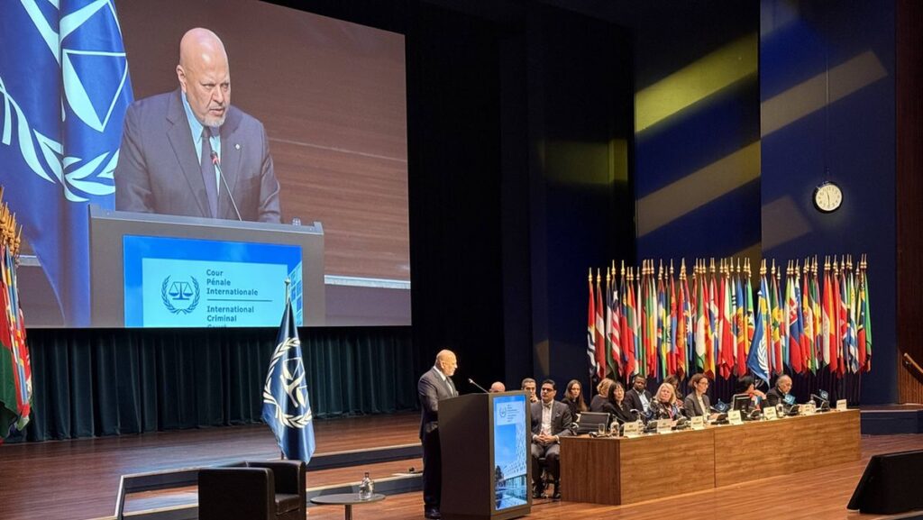 Chefankläger Karim Khan vor der Versammlung der Mitgliedstaaten des Römischen Statuts des IStGH