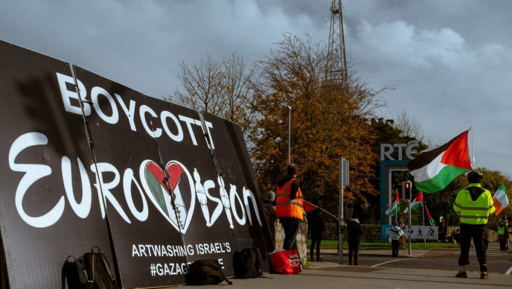 Demonstration in Irland gegen die Teilnahme Israels am Eurovision Song Contest 2026