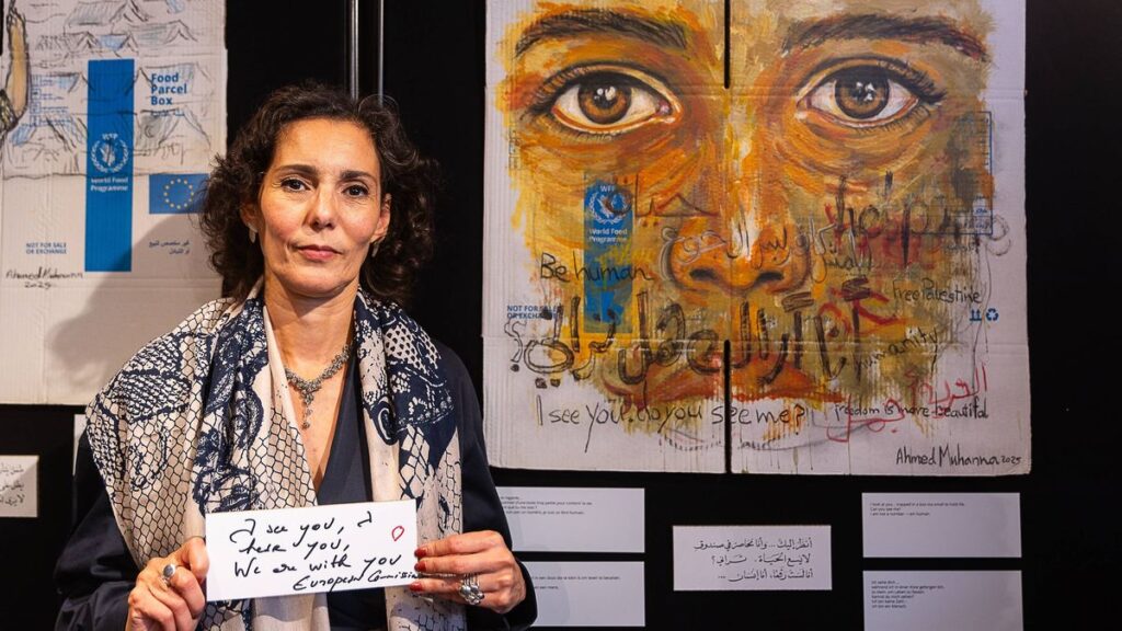 Belgiens Ex-Außenministerin und jetzige EU-Kommissarin Hadja Lahbib eröffnet Gaza-Ausstellung in Brüssel
