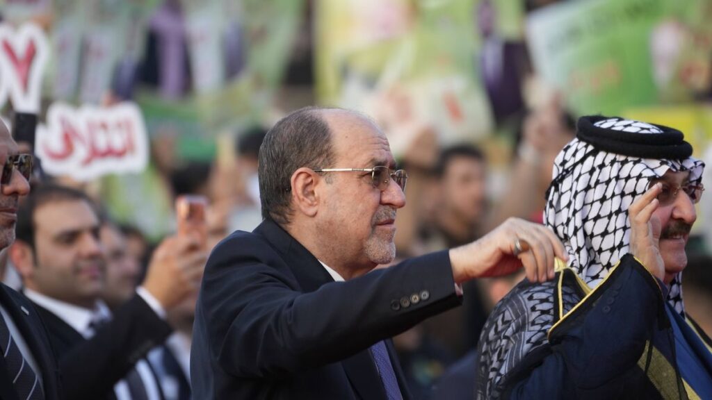 Nouri al-Maliki bei einer Wahlkampfveranstaltung in der irakischen Hauptstadt Bagdad