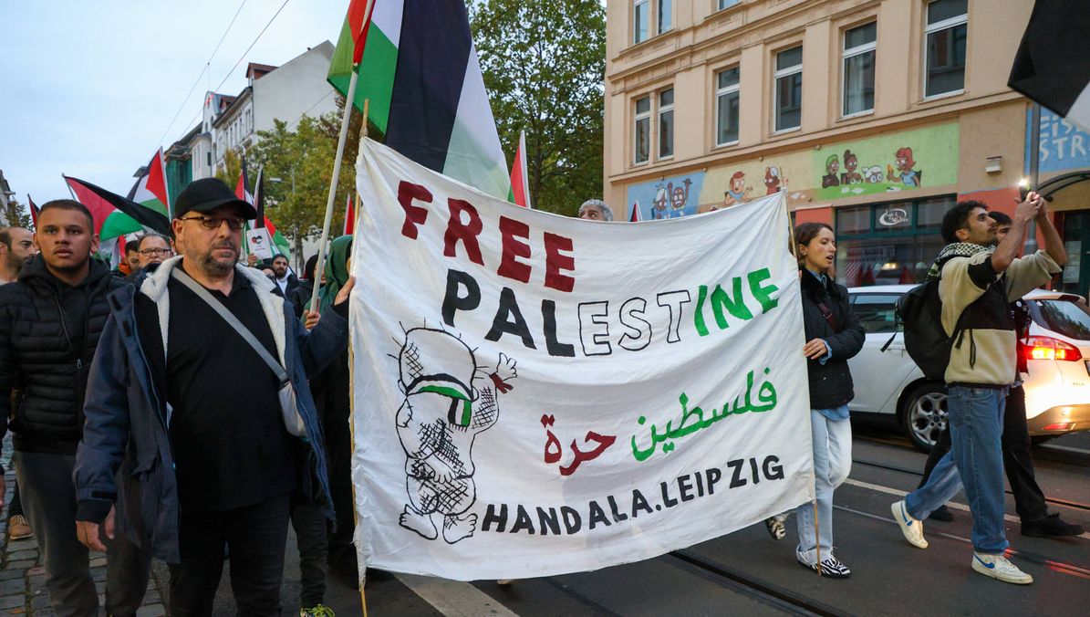 Handala organisierte die Demonstration gegen ein in ihren Augen zu zionistisches Leipziger Stadtviertel