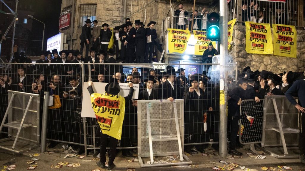 Haredim-Demonstration gegen die Wehrpflicht in der israelischen Hauptstadt Jerusalem