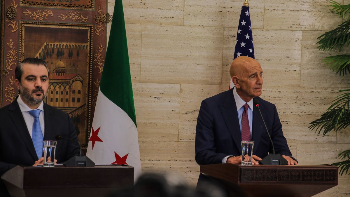 US-Sondergesandter Tom Barrack mit Syriens Außenminister Asaad al-Shaibani