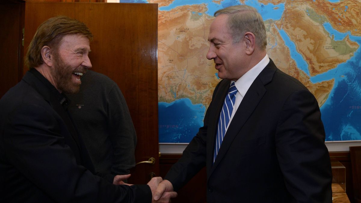 Chuck Norris mit dem israelischen Premierminister Benjamin Netanjahu