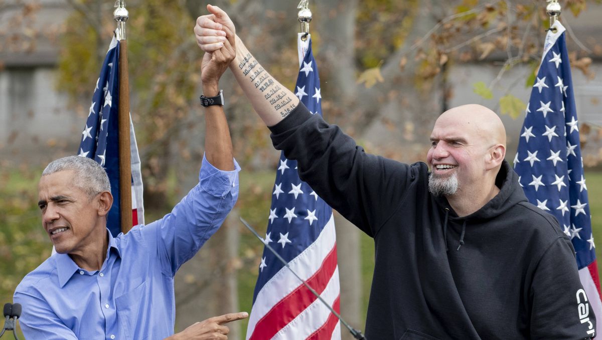 US-Demokraten: Pennsylvanias Senator John Fetterman mit Ex-Präsident Barack Obama
