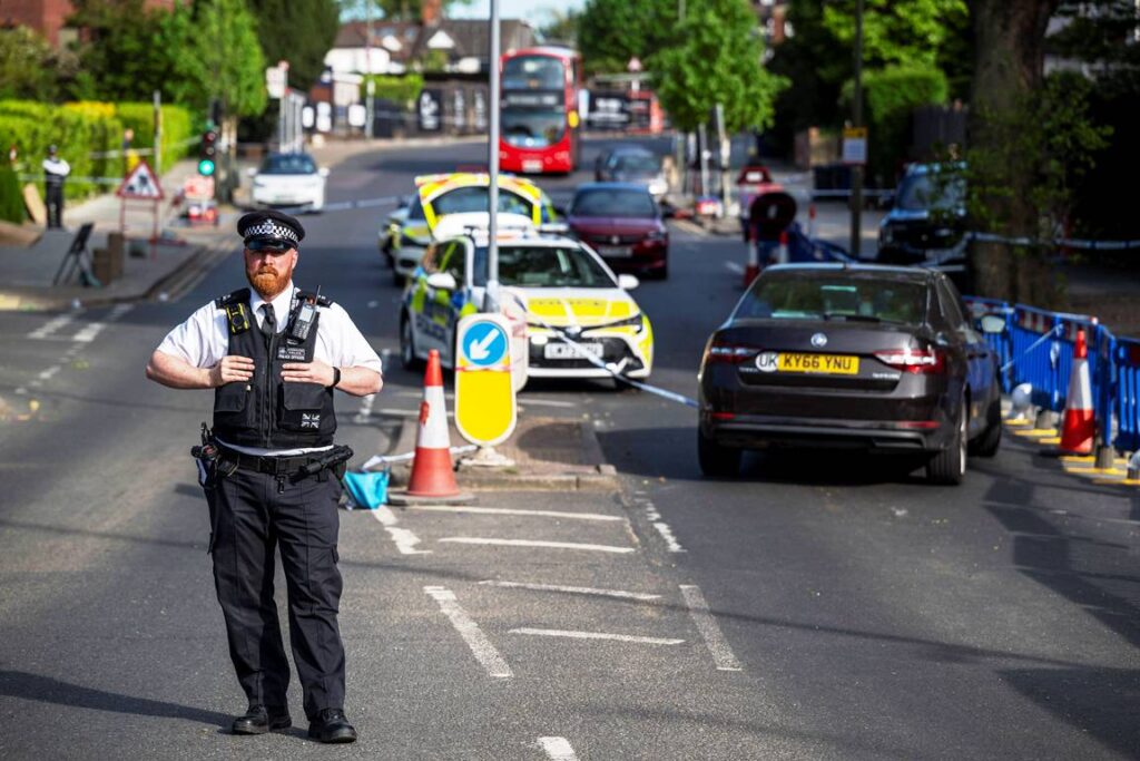 Ort des jüngsten Terrors gegen Juden auf einer Straße im Londoner Stadtteil Golders Green. (© imago images/Xinhua)